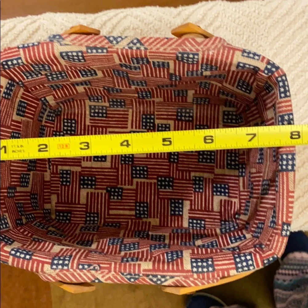Vintage Longaberger Basket Family Signatures Red Blue Fabric Liner Protector